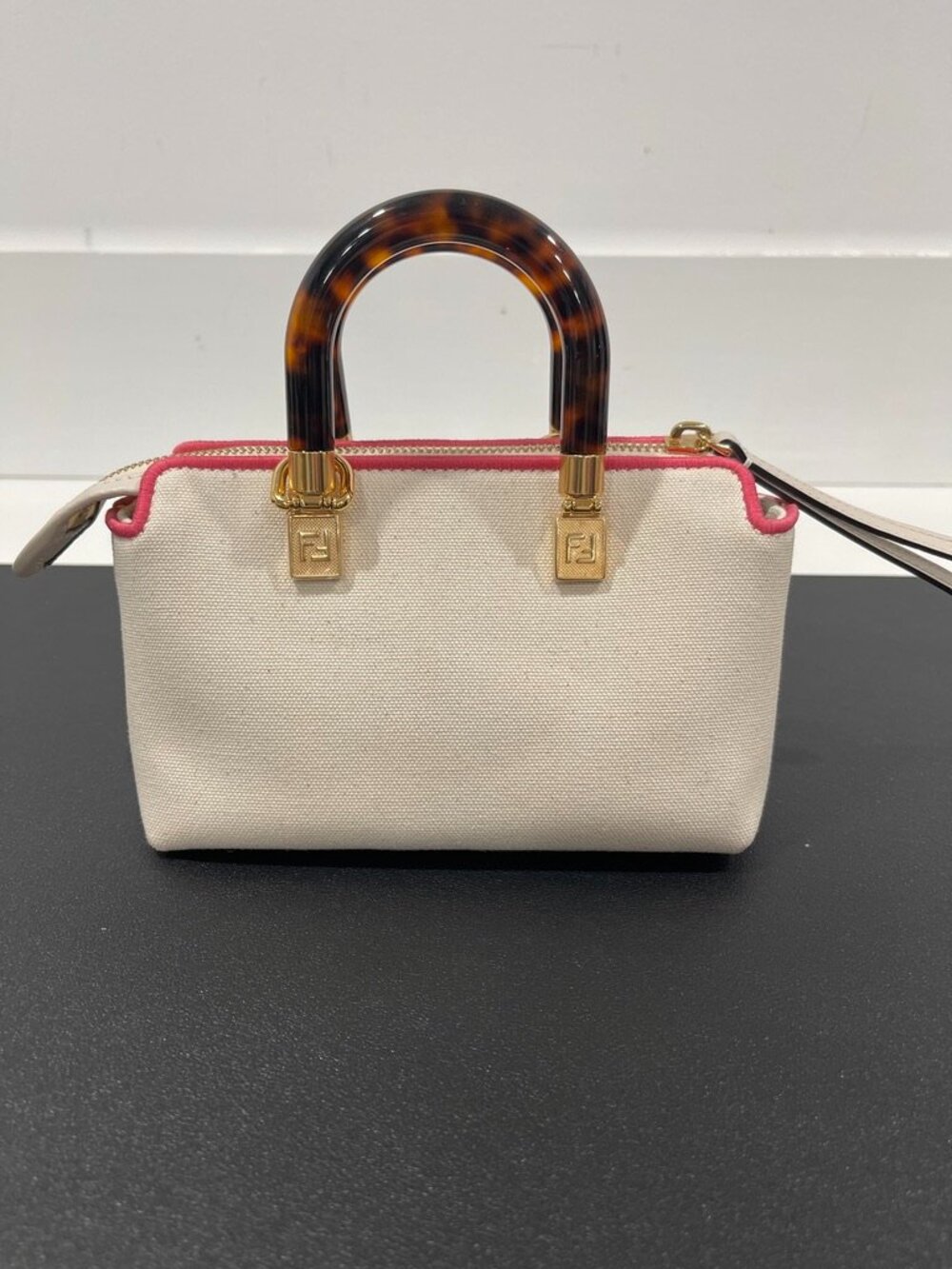 Fendi By The Way Mini Boston Bag White/Pink (JB1448) - Picture 2 of 12